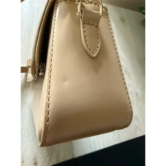 $178 New J Crew Leather Edie Top Handle Bag - Honey Brown - Picture 6 of 16